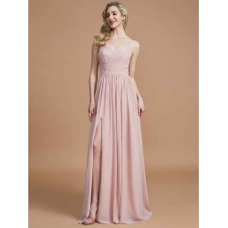 Charming Spaghetti Straps Sleeveless Ruched Chiffon Bridesmaid Dresses