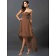 Gorgeous Sweetheart Pleats Sleeveless High Low Chiffon Bridesmaid Dresses