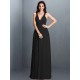 V-Neck Elegant Pleats Sleeveless Long Chiffon Bridesmaid Dresses