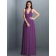 V-Neck Elegant Pleats Sleeveless Long Chiffon Bridesmaid Dresses