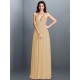 V-Neck Elegant Pleats Sleeveless Long Chiffon Bridesmaid Dresses