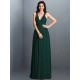 V-Neck Elegant Pleats Sleeveless Long Chiffon Bridesmaid Dresses