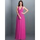 V-Neck Elegant Pleats Sleeveless Long Chiffon Bridesmaid Dresses