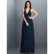 V-Neck Elegant Pleats Sleeveless Long Chiffon Bridesmaid Dresses
