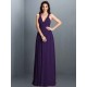 V-Neck Elegant Pleats Sleeveless Long Chiffon Bridesmaid Dresses