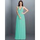 V-Neck Elegant Pleats Sleeveless Long Chiffon Bridesmaid Dresses
