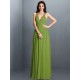 V-Neck Elegant Pleats Sleeveless Long Chiffon Bridesmaid Dresses