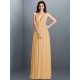 V-Neck Elegant Pleats Sleeveless Long Chiffon Bridesmaid Dresses