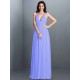 V-Neck Elegant Pleats Sleeveless Long Chiffon Bridesmaid Dresses