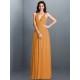 V-Neck Elegant Pleats Sleeveless Long Chiffon Bridesmaid Dresses
