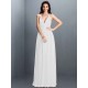 V-Neck Elegant Pleats Sleeveless Long Chiffon Bridesmaid Dresses