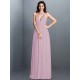 V-Neck Elegant Pleats Sleeveless Long Chiffon Bridesmaid Dresses