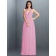 V-Neck Elegant Pleats Sleeveless Long Chiffon Bridesmaid Dresses