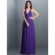 V-Neck Elegant Pleats Sleeveless Long Chiffon Bridesmaid Dresses
