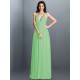 V-Neck Elegant Pleats Sleeveless Long Chiffon Bridesmaid Dresses