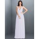 V-Neck Elegant Pleats Sleeveless Long Chiffon Bridesmaid Dresses
