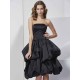 Charming Strapless Sleeveless Short Satin Bridesmaid Dresses