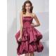 Charming Strapless Sleeveless Short Satin Bridesmaid Dresses