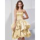 Charming Strapless Sleeveless Short Satin Bridesmaid Dresses