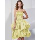 Charming Strapless Sleeveless Short Satin Bridesmaid Dresses