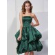 Charming Strapless Sleeveless Short Satin Bridesmaid Dresses