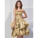 Charming Strapless Sleeveless Short Satin Bridesmaid Dresses