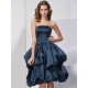 Charming Strapless Sleeveless Short Satin Bridesmaid Dresses