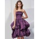 Charming Strapless Sleeveless Short Satin Bridesmaid Dresses