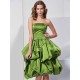 Charming Strapless Sleeveless Short Satin Bridesmaid Dresses