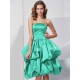 Charming Strapless Sleeveless Short Satin Bridesmaid Dresses