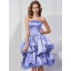 Charming Strapless Sleeveless Short Satin Bridesmaid Dresses