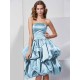 Charming Strapless Sleeveless Short Satin Bridesmaid Dresses