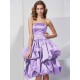 Charming Strapless Sleeveless Short Satin Bridesmaid Dresses