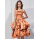 Charming Strapless Sleeveless Short Satin Bridesmaid Dresses
