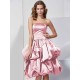 Charming Strapless Sleeveless Short Satin Bridesmaid Dresses