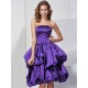 Charming Strapless Sleeveless Short Satin Bridesmaid Dresses