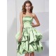 Charming Strapless Sleeveless Short Satin Bridesmaid Dresses