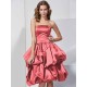 Charming Strapless Sleeveless Short Satin Bridesmaid Dresses