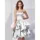 Charming Strapless Sleeveless Short Satin Bridesmaid Dresses
