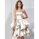 Charming Strapless Sleeveless Short Satin Bridesmaid Dresses