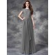Modern Bateau Lace Sleeveless Long Chiffon Bridesmaid Dresses