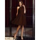 Charming High Neck Pleats Sleeveless Short Chiffon Bridesmaid Dresses