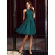 Charming High Neck Pleats Sleeveless Short Chiffon Bridesmaid Dresses