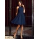 Charming High Neck Pleats Sleeveless Short Chiffon Bridesmaid Dresses