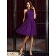 Charming High Neck Pleats Sleeveless Short Chiffon Bridesmaid Dresses