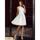 Charming High Neck Pleats Sleeveless Short Chiffon Bridesmaid Dresses