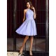 Charming High Neck Pleats Sleeveless Short Chiffon Bridesmaid Dresses