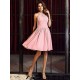 Charming High Neck Pleats Sleeveless Short Chiffon Bridesmaid Dresses
