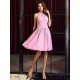 Charming High Neck Pleats Sleeveless Short Chiffon Bridesmaid Dresses
