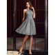 Charming High Neck Pleats Sleeveless Short Chiffon Bridesmaid Dresses